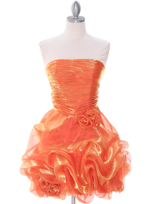 5240 Orange Short Prom Dress, Orange