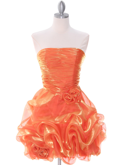 5240 Orange Short Prom Dress - Orange, Front View Medium