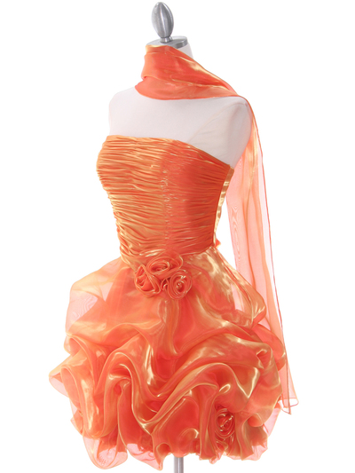 5240 Orange Short Prom Dress - Orange, Alt View Medium