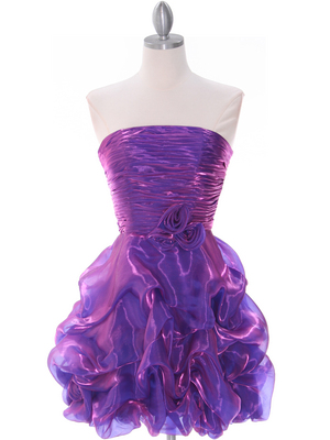 5240 Purple Short Prom Dress, Purple