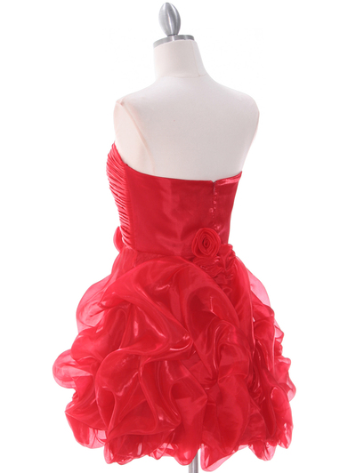 5240 Red Short Prom Dress - Red, Back View Medium