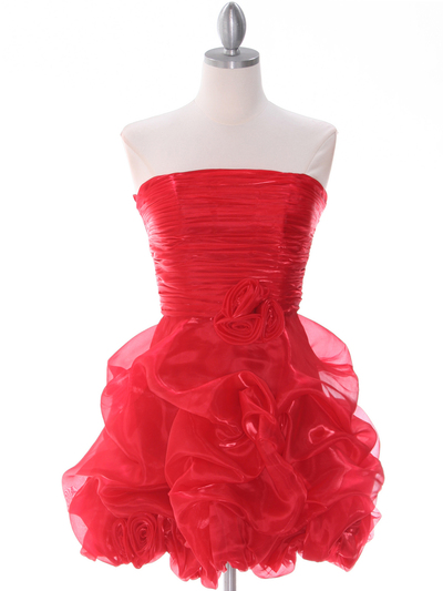 5240 Red Short Prom Dress - Red, Front View Medium