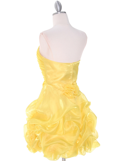 5240 Yellow Short Prom Dress - Yellow, Back View Medium