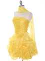 5240 Yellow Short Prom Dress - Yellow, Alt View Thumbnail