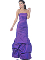 5243 Strapless Taffeta Evening Dress with Pick Up Hem - Purple, Front View Thumbnail