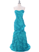 Jade Taffeta Prom Evening Dress