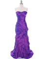 5247 Purple Taffeta Evening Dress - Purple, Front View Thumbnail