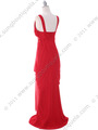 5492 Red Chiffon Evening Dress - Red, Back View Thumbnail