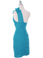 5567  Teal Chiffon Ruched Cocktail Dress - Back Image