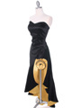 Black Yellow Taffeta Evening Dress