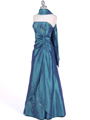 Jade Taffeta Beaded Evening Gown