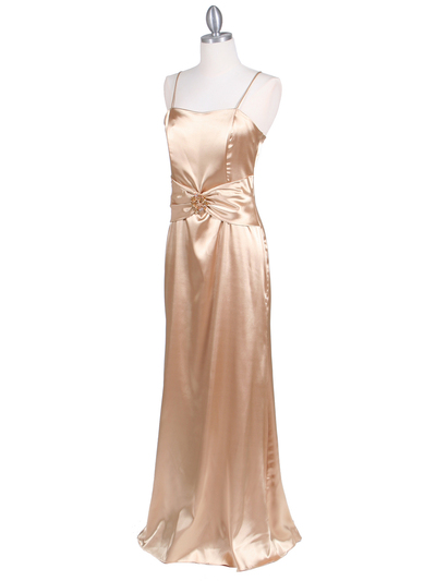 6249 Gold Charmeuse Evening Dress with Bolero Jacket - Gold, Alt View Medium