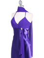 Purple Evening Dress with Rhinestone Buckle