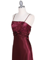 6265 Wine Sequins Evening Dress with Bolero Jacket - Wine, Alt View Thumbnail