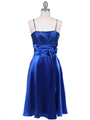 Royal Blue Giltter Tea Length Dress