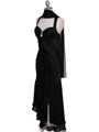 Black Evening Dress with Rhinestone Pin
