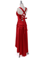 6283 Red Satin Cocktail Dress - Red, Back View Thumbnail