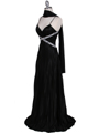 Black Pleated Evening Gown