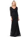 70-5162 Three-Quarter Sleeve Mother of the Bride Evening Dress - Black, Back View Thumbnail