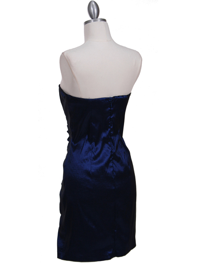 7016 Royal Blue Taffeta Homecoming Dress - Royal Blue, Back View Medium