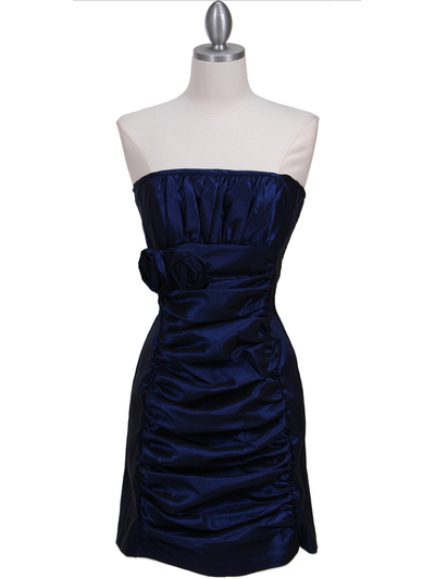 7016 Royal Blue Taffeta Homecoming Dress - Royal Blue, Front View Medium
