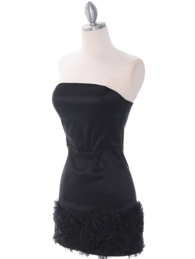 7021 Black Floral Party Dress - Black, Alt View Medium