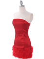 7021 Red Floral Party Dress - Red, Alt View Thumbnail