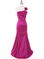 7063 Raspberry One Shoulder Taffeta Evening Dress with Bow
