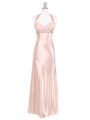 7085 Gold Pleated Top Evening Dress - Gold, Front View Thumbnail