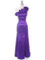7098 Purple Taffeta Evening Dress - Purple, Front View Thumbnail