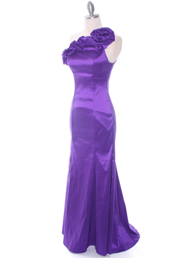 7098 Purple Taffeta Evening Dress - Purple, Alt View Medium