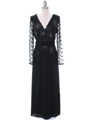 709 Black Long Sleeve Mother of The Bride Dress - Black, Front View Thumbnail