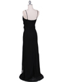 7107 Black Chiffon Evening Dress - Black, Back View Thumbnail