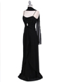 7107 Black Chiffon Evening Dress - Black, Alt View Thumbnail