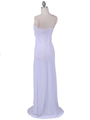 7107 White Chiffon Evening Dress - White, Back View Thumbnail