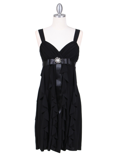 7113 Black Cocktail Dress - Black, Front View Medium