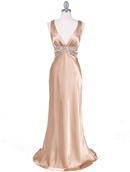 Gold Satin Evening Dress