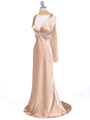 7120 Gold Satin Evening Dress - Gold, Alt View Thumbnail