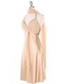 7129 Gold Halter Cocktail Dress with Rhinestone Pin - Gold, Alt View Thumbnail