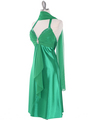 Green Halter Cocktail Dress with Rhinestone Pin