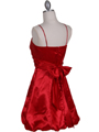 7151 Red Satin Cocktail Dress - Red, Back View Thumbnail