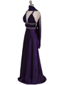 7154 Purple Satin Evening Dress - Purple, Alt View Thumbnail