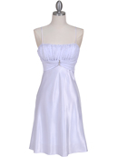 7167 White Chiffon Top Cocktail Dress, White