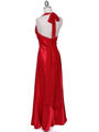7173 Red Halter Evening Dress - Red, Back View Thumbnail
