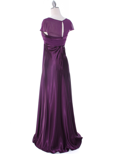 7302 Purple Mother of The Bride Dress - Purple, Back View Medium