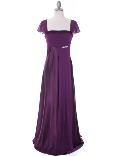 7302 Purple Mother of The Bride Dress - Purple, Front View Medium