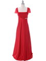 7302 Red Evening Dress - Red, Front View Thumbnail