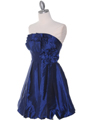 74082 Blue Taffeta Strapless Cocktail Dress - Blue, Alt View Thumbnail