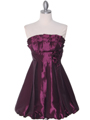 74082 Purple Taffeta Strapless Cocktail Dress - Purple, Front View Thumbnail
