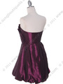 74082 Purple Taffeta Strapless Cocktail Dress - Purple, Back View Thumbnail